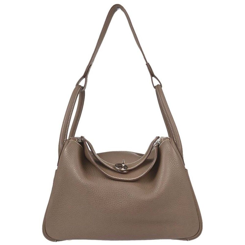 Hermes Lindy Clémence Gray Leather Shoulder Bag Bag